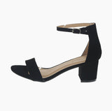 WOMAN'S SHOES BLACK SUEDE HEELS JEAN-09