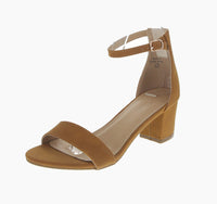 WOMAN'S SHOES TAN SUEDE HEELS JEAN-09