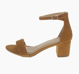 WOMAN'S SHOES TAN SUEDE HEELS JEAN-09