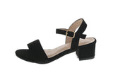 KID'S SHOES BLACK SUEDE HEELS JEAN-21K