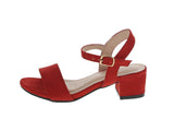 KID'S SHOES RED SUEDE HEELS JEAN-21K