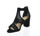 WOMAN'S SHOES BLACK SUEDE HEELS JENICE-9