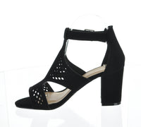 WOMAN'S SHOES BLACK SUEDE HEELS JENICE-9