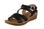 WOMAN'S SHOES BLACK PU LEATHER SANDALS JENNY-47