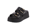 WOMAN'S SHOES BLACK PU/METALLIC SANDALS JOSIE