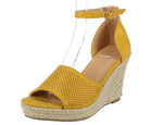 WOMAN'S SHOES MUSTARD SUEDE WEDGE SUEDE JUDITH-17