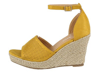 WOMAN'S SHOES MUSTARD SUEDE WEDGE SUEDE JUDITH-17