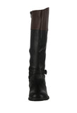 WOMAN'S SHOES BLACK/BROWN PU LEATHER BOOTS JUSTINA-51