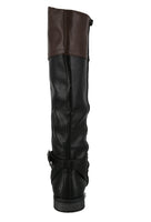 WOMAN'S SHOES BLACK/BROWN PU LEATHER BOOTS JUSTINA-51