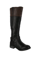 WOMAN'S SHOES BLACK/BROWN PU LEATHER BOOTS JUSTINA-51