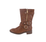 BABY'S SHOES TAN PU BOOTS JUSTINA-52KA