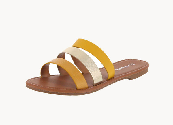 WOMAN'S SHOES YELLOW PU SANDALS KACY-10