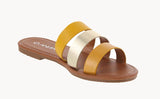 WOMAN'S SHOES YELLOW PU SANDALS KACY-10