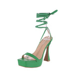 WOMAN'S SHOES GREEN PU HEELS KANGA-90