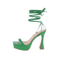 WOMAN'S SHOES GREEN PU HEELS KANGA-90