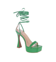 WOMAN'S SHOES GREEN PU HEELS KANGA-90