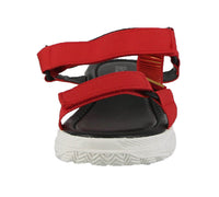 WOMAN'S SHOES RED FABRIC WEDGE SANDAL KAPA