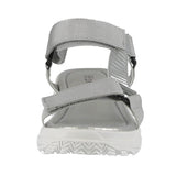 WOMAN'S SHOES SILVER FABRIC WEDGE SANDAL KAPA