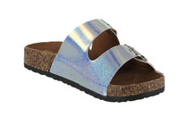 WOMAN'S SHOES SILVER PU SANDALS KAREN HOLO