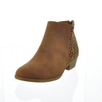 WOMAN'S SHOES TAN PU LEATHER BOOTIES KARLI-3