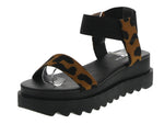 WOMAN'S SHOES LEOPARD PU LEATHER WEDGE SANDAL KASH