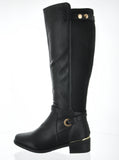 WOMAN'S SHOES BLACK PU BOOTS KENDALL-8