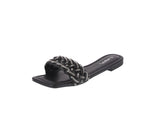 WOMAN'S SHOES BLACK PU SANDALS KIA-1