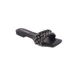 WOMAN'S SHOES BLACK PU SANDALS KIA-1