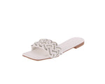 WOMAN'S SHOES WHITE PU SANDALS KIA-1