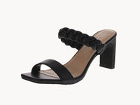 WOMAN'S SHOES BLACK PU HEELS KINA