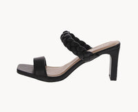 WOMAN'S SHOES BLACK PU HEELS KINA