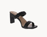 WOMAN'S SHOES BLACK PU HEELS KINA