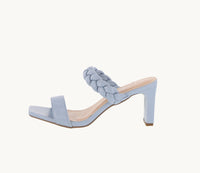 WOMAN'S SHOES LIGHT BLUE PU HEELS KINA