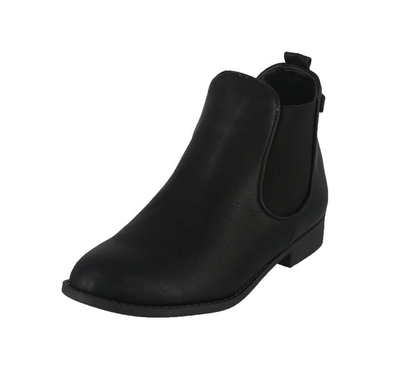 WOMAN'S SHOES BLACK PU BOOTIES LA-6