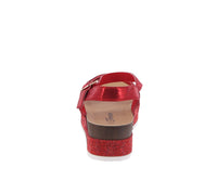 WOMAN'S SHOES RED GLITTER WEDGE SANDAL LAJOLLA-88