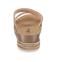 WOMAN'S SHOES ROSE GOLD GLITTER WEDGE SANDAL LAKOTA-36