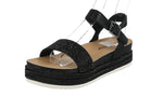 WOMAN'S SHOES BLACK GLITTER WEDGE SANDAL LAKOTA-38