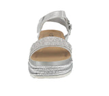 WOMAN'S SHOES SILVER GLITTER WEDGE SANDAL LAKOTA-38