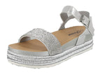 WOMAN'S SHOES SILVER GLITTER WEDGE SANDAL LAKOTA-38