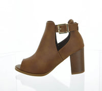 WOMAN'S SHOES TAN PU BOOTIES LEMIE-33