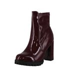 WOMAN'S SHOES WINE PAT BOOTIES LESLIE-50