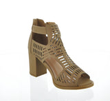 WOMAN'S SHOES TAN PU HEELS LEVIN-1