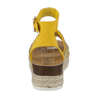 WOMAN'S SHOES MUSTARD/GLITTER NUB WEDGE SANDAL LIBERTY-21