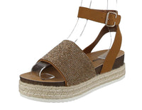 WOMAN'S SHOES TAN/GLITTER NUB WEDGE SANDAL LIBERTY-21