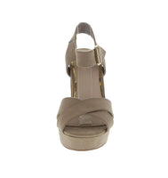 WOMAN'S HEELS TAUPE SUEDE PU LIGHTING-01X