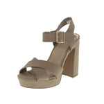 WOMAN'S HEELS TAUPE SUEDE PU LIGHTING-01X