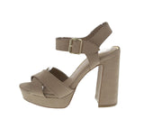 WOMAN'S HEELS TAUPE SUEDE PU LIGHTING-01X