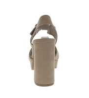 WOMAN'S HEELS TAUPE SUEDE PU LIGHTING-01X