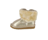 BABY'S SHOES GOLD GLITTER BOOTS LISA-11F