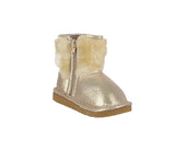 BABY'S SHOES GOLD GLITTER BOOTS LISA-11F